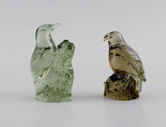 Paul Hoff for Swedish Glass, Seven Birds in Art Glass, Wwf, 1980s