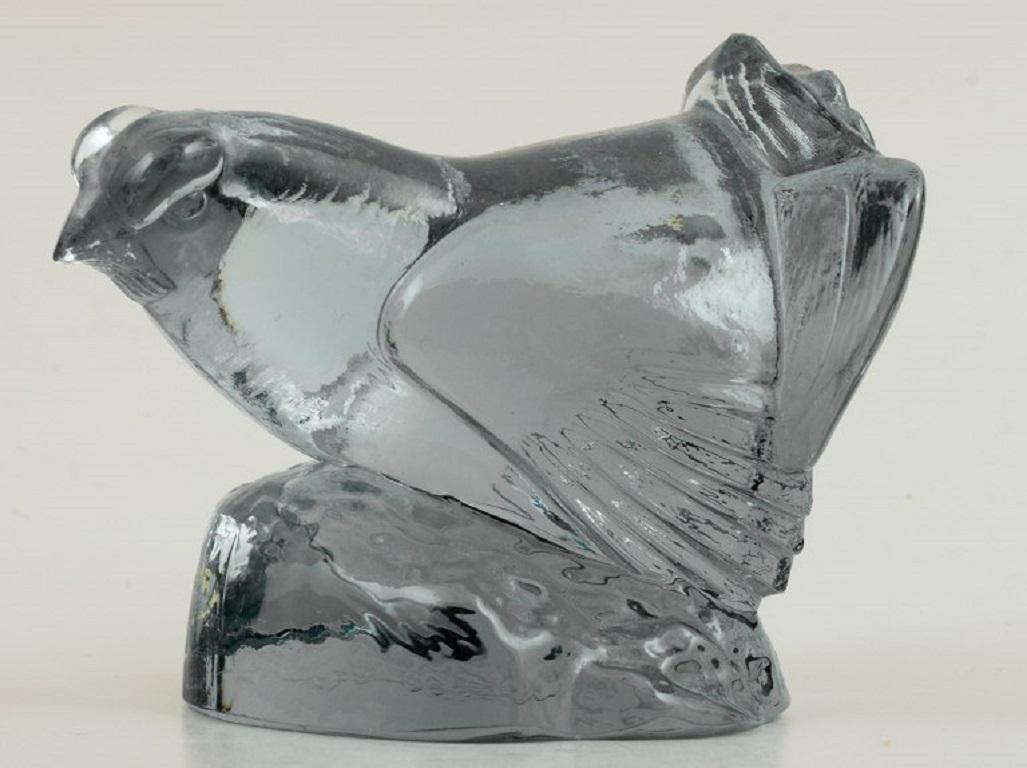 Art Glass Paul Hoff for Swedish glass. Six birds in art glass. WWF. 1980s. For Sale