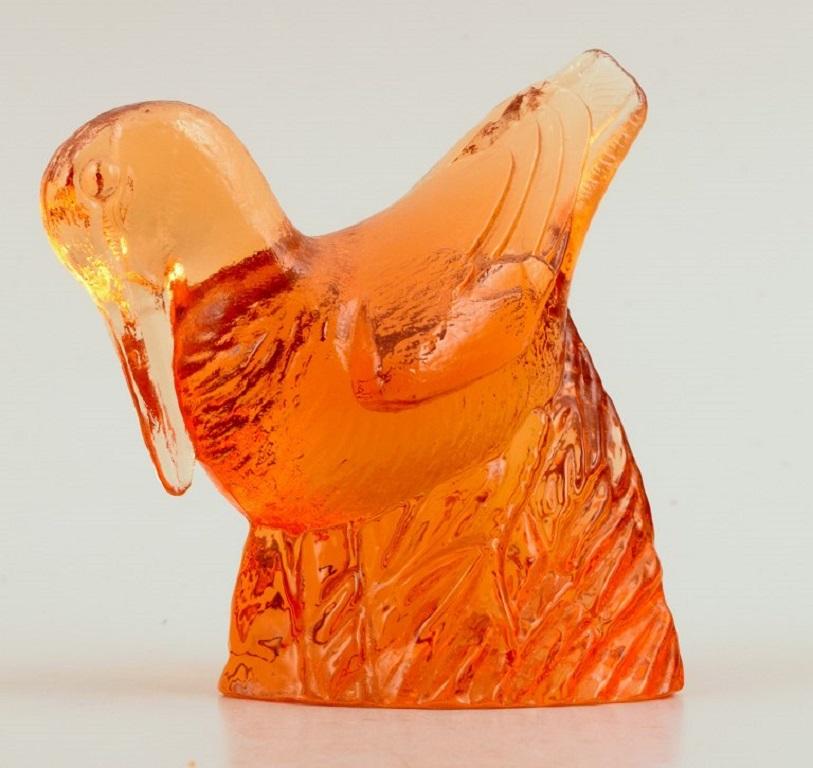 Verre d'art Paul Hoff pour le verre suédois. Six oiseaux en verre d'art. WWF. 1980s. en vente