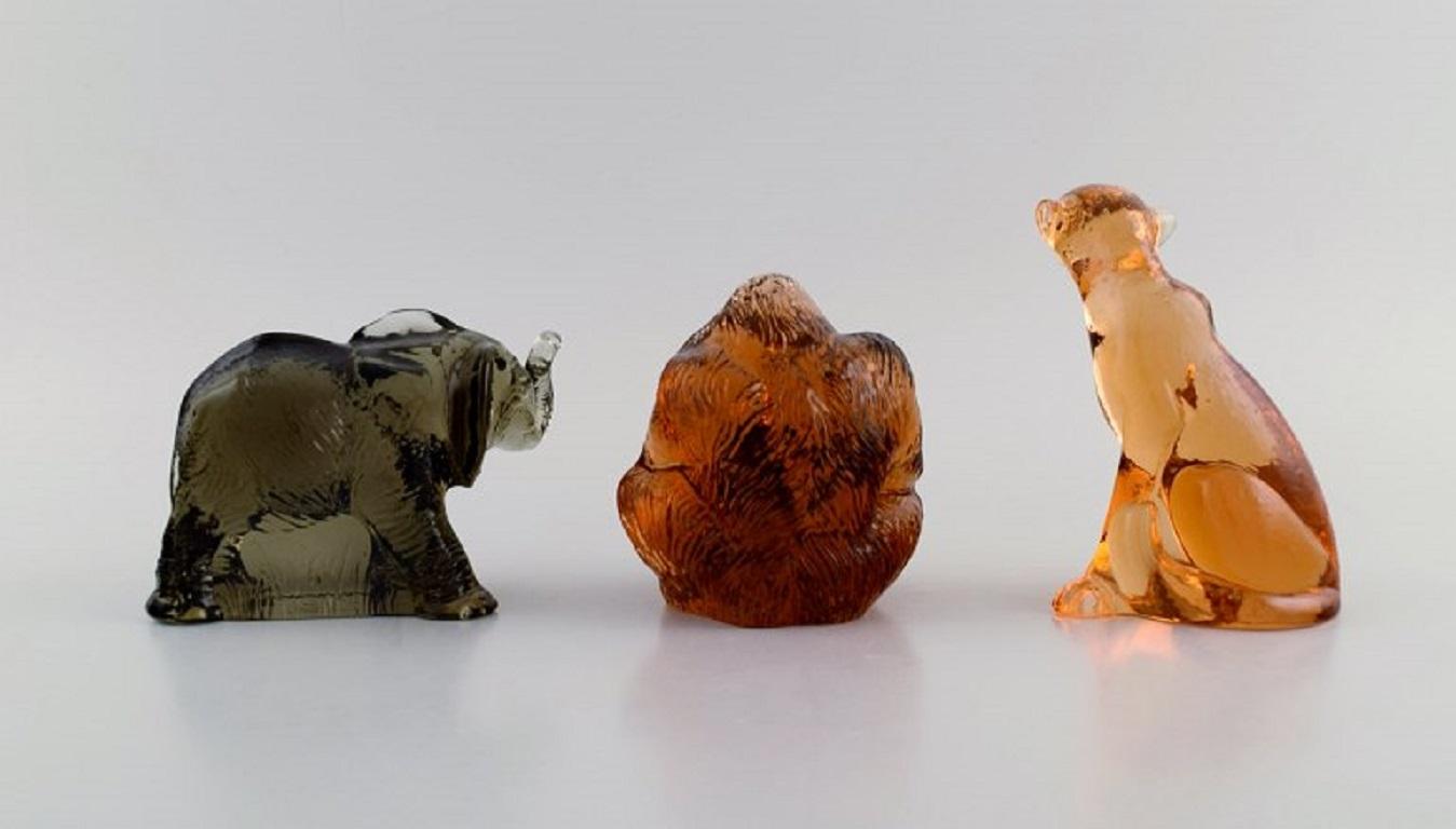 Paul Hoff para Swedish Glass, Tres figuras en vidrio artístico, WWF, años 70 Glaseado en venta