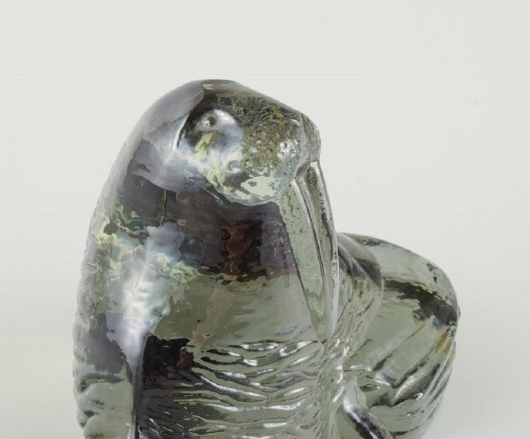 Paul Hoff for Swedish Glass, Two Figures of an Orangutan and a Walrus