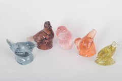 Paul Hoff, Kosta Boda. Set of five art glass bird figurines for WMF. 1980s