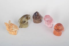 Paul Hoff, Kosta Boda. Satz von fünf Vogelfiguren aus Kunstglas für WMF. 1980s