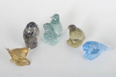 Paul Hoff, Kosta Boda. Set of five art glass bird figurines for WMF. 1980s