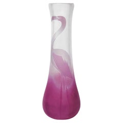 Paul Hoff Vaso in vetro con fenicottero rosa