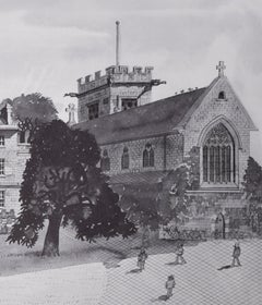 St Peter's College, Oxford lithograph by Paul Hogarth