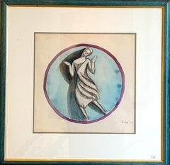 Art Nouveau Watercolour on Paper, A Classical figure.