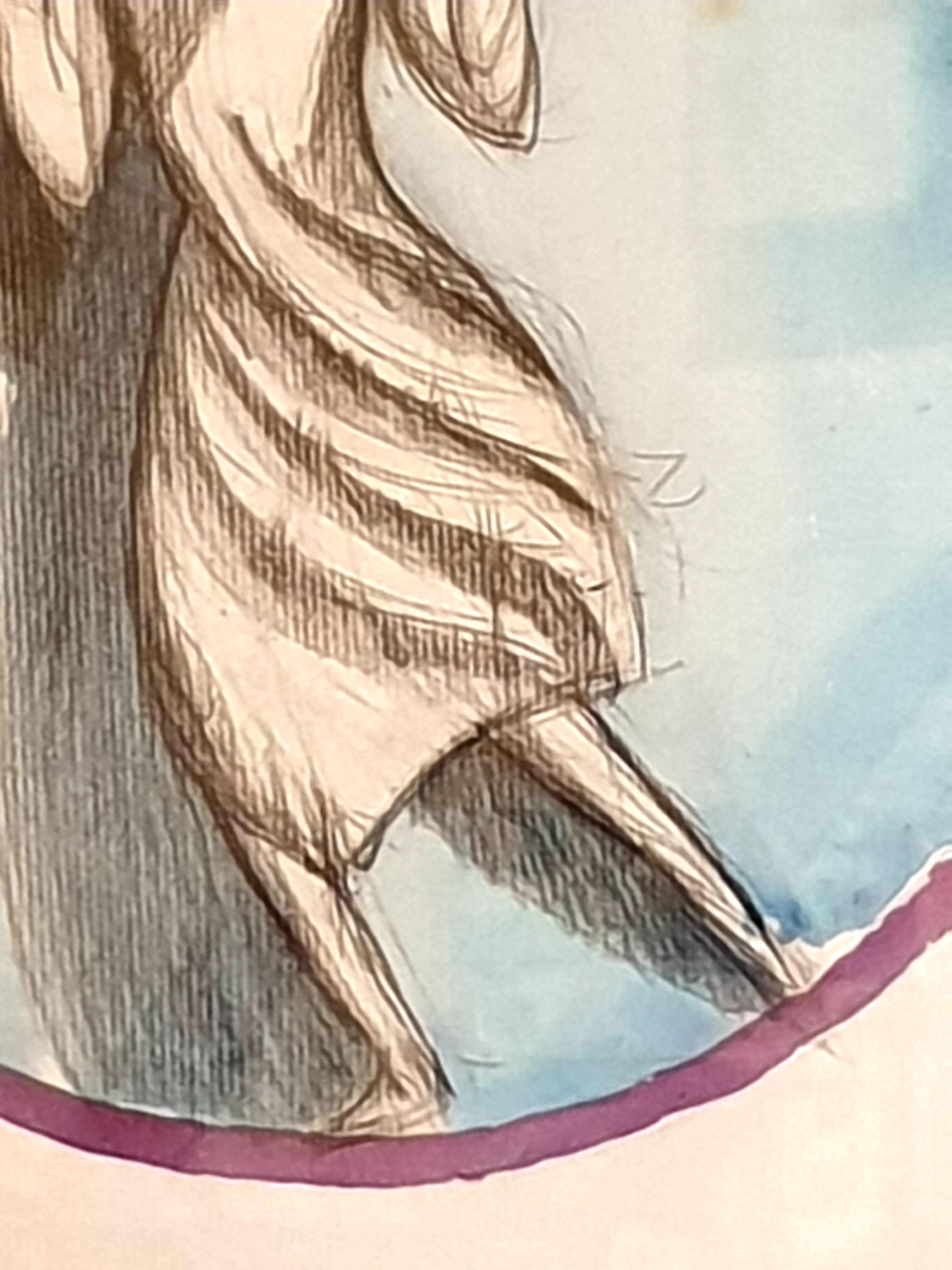 Acquerello Art Nouveau su carta, Una figura classica. in vendita 1