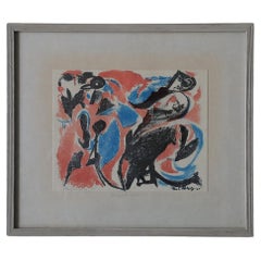 Paul Holsby, Bergets röda, Color Lithograph, 1963, Framed