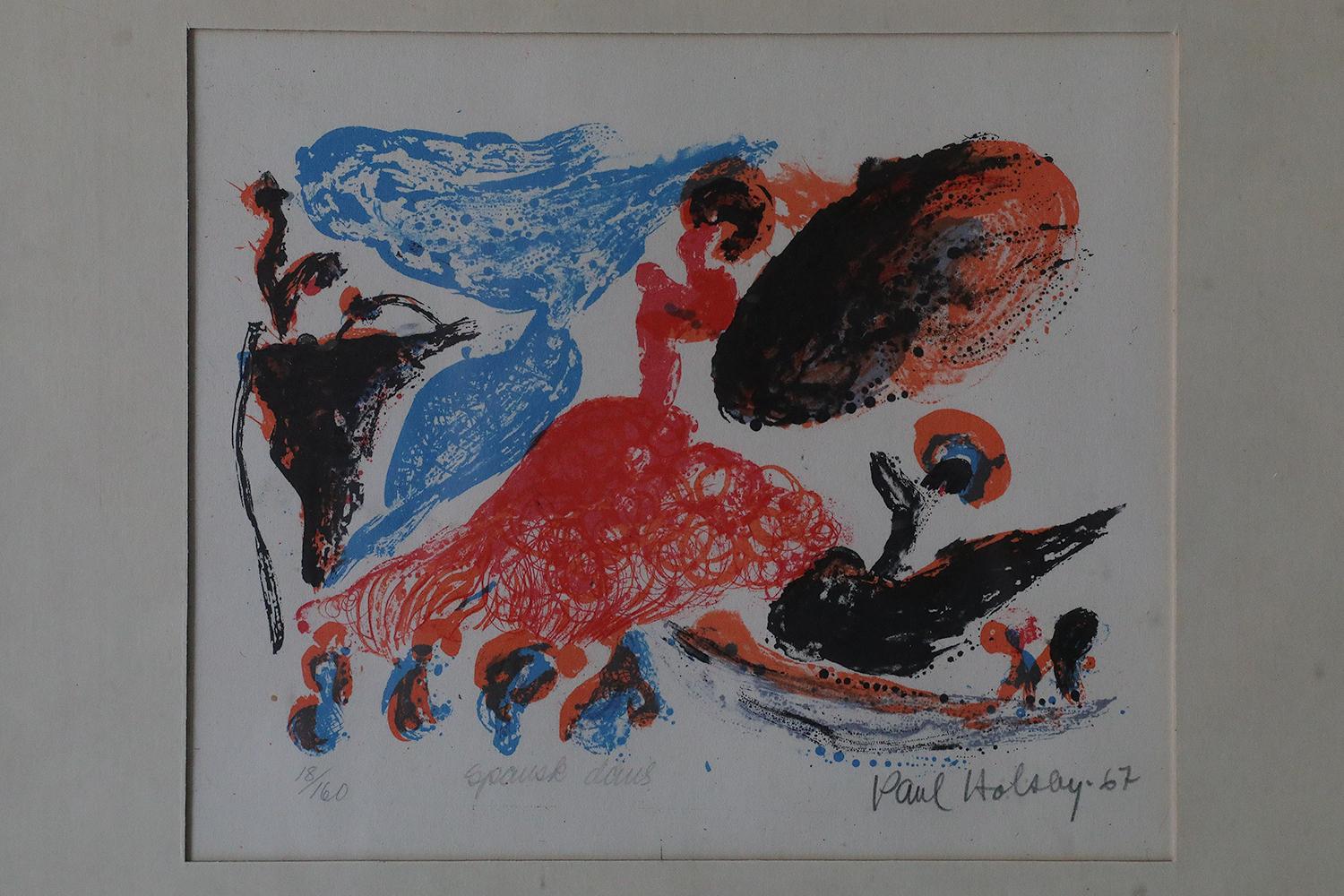 Paul Holsby, Spansk dans, 1967
Farblithographie
Nummer 18/160
Das Werk ist vom Künstler signiert, mit Datum, Titel und Einzelnummer (mit Bleistift) versehen.
Arbeitsmaße 23/29
Das Werk ist gerahmt

Paul Holsby wurde 1921 in Norrtälje geboren und