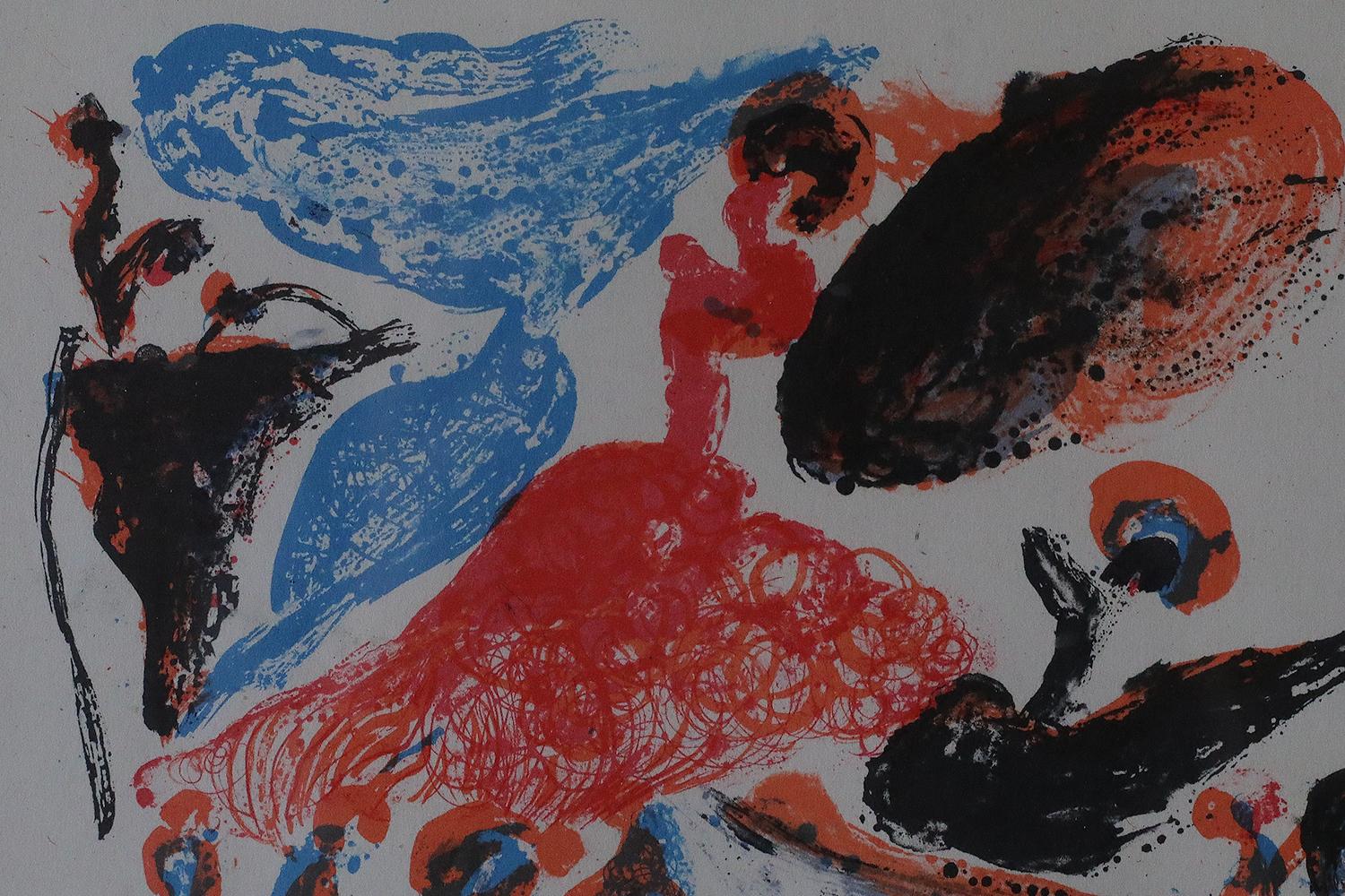 Swedish Paul Holsby, Spansk dans, Color Lithograph, 1967, Framed For Sale