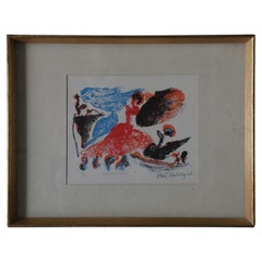 Paul Holsby, Spansk dans, Litografía en color, 1967, Enmarcada