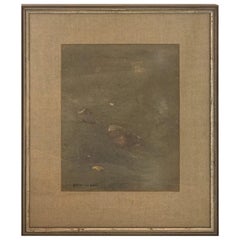 Vintage Paul Horiuchi Seattle, WA. "Moon Rocks" Collage on Paper, 1976