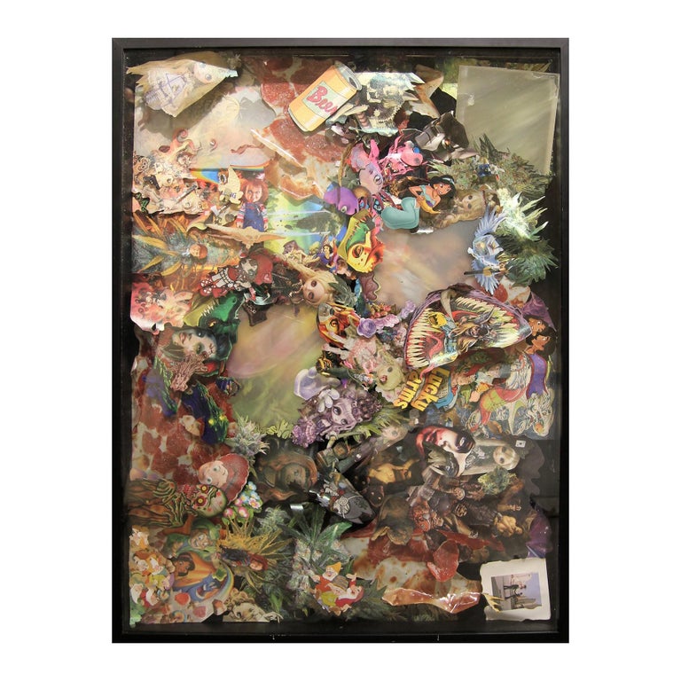 "Ancient Aliens II" Colorful Three Dimensional Mixed Media Assemblage Collage  - Mixed Media Art by Paul Horn