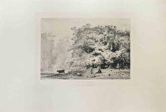 Près de Fontainebleau - Etching by Paul Huet - 1870s
