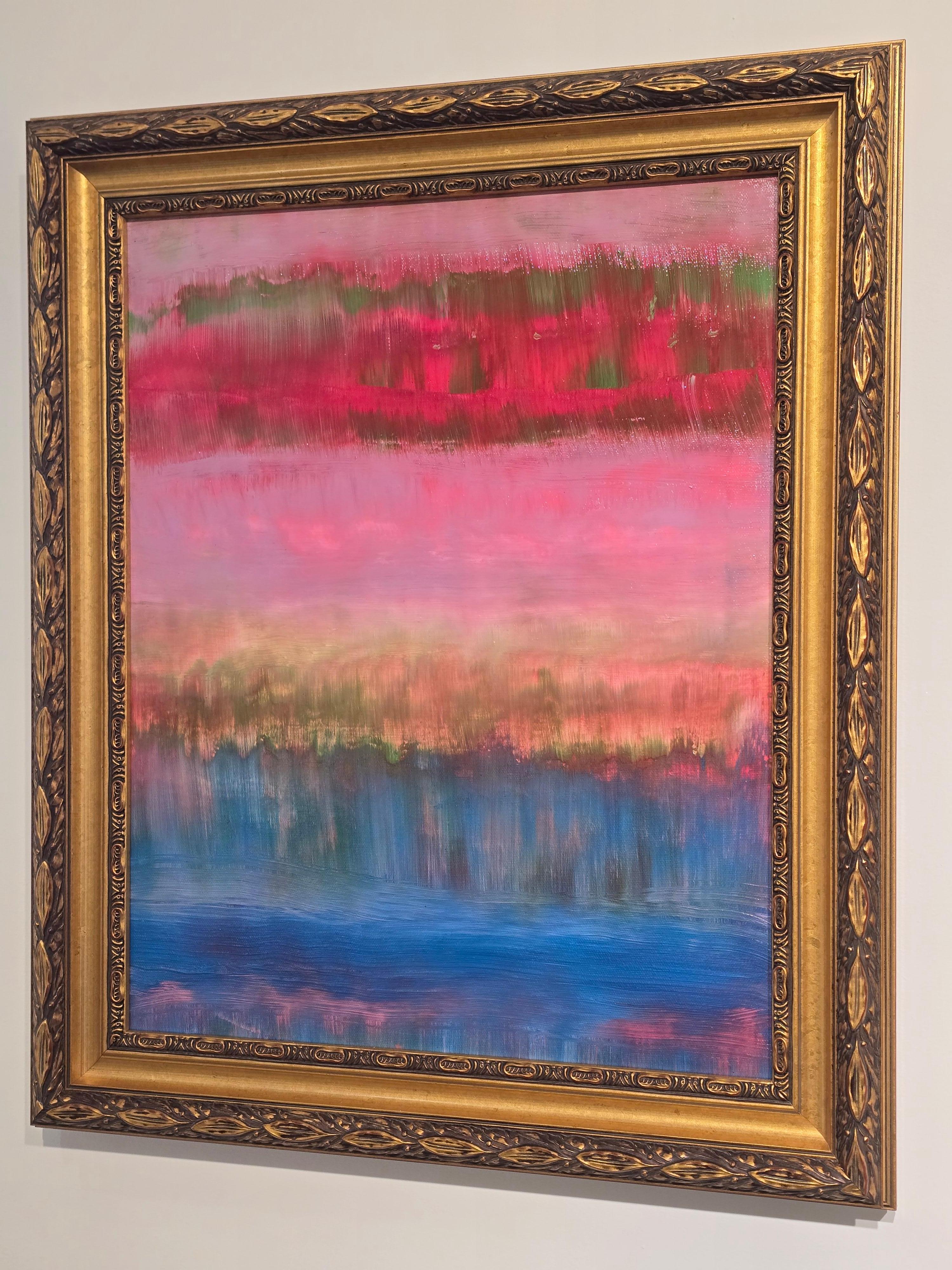 Screaming for Joy - Glósóli No.I - Pink Abstract Painting by Paul Hughes