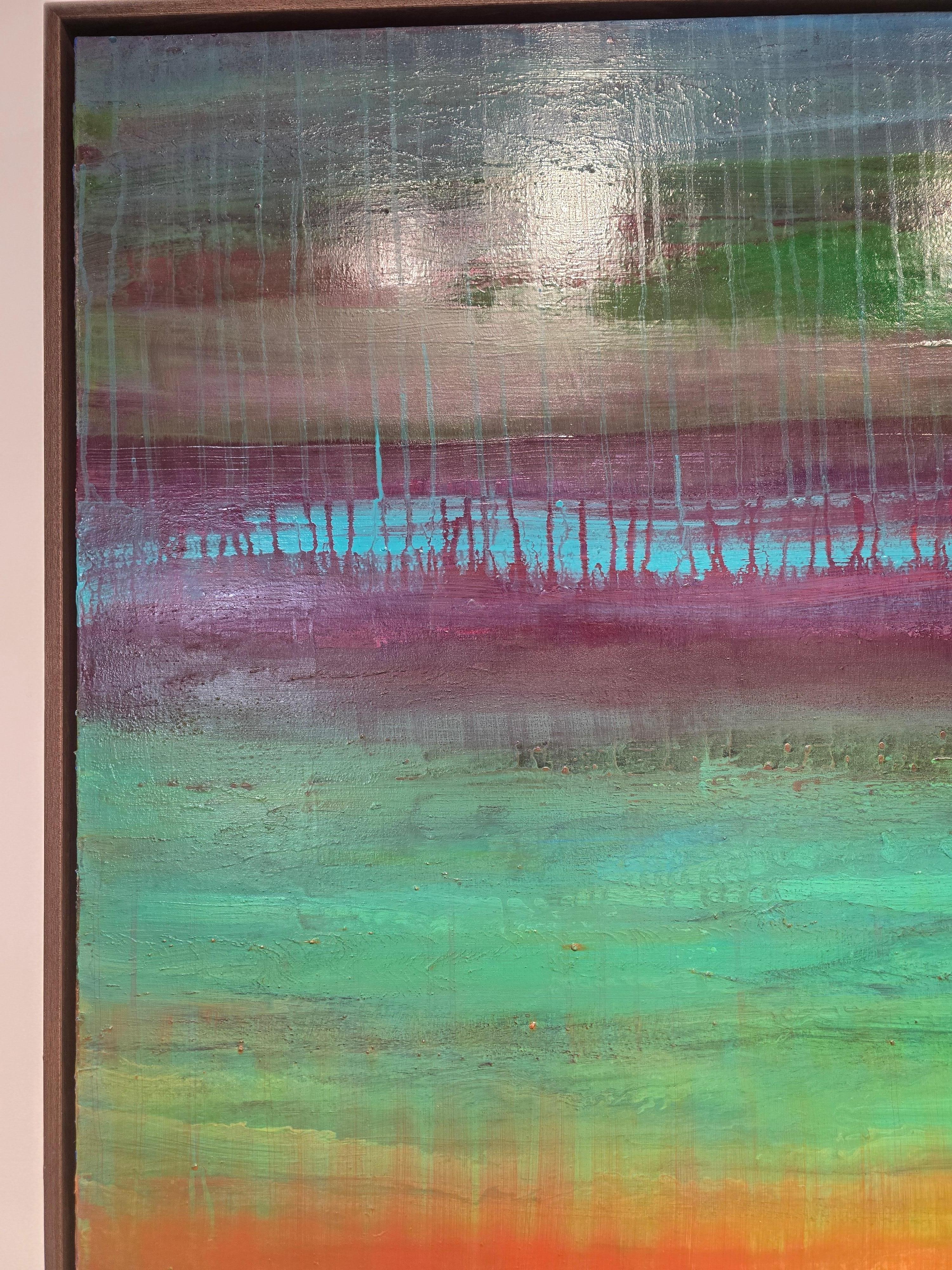 Screaming for Joy No.21 - Green Landscape Painting by Paul Hughes