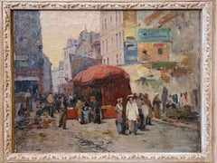 Early 20th Century French oil on canvas, Parisian Street Scene.
