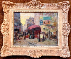 Early 20th Century French oil on canvas, Parisian Street Scene.