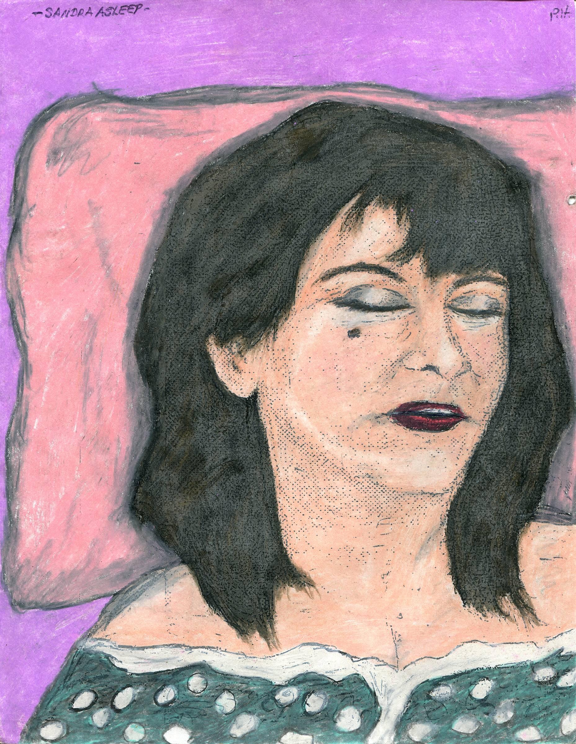 Sandra Asleep - Mixed Media Art by Paul Humphrey