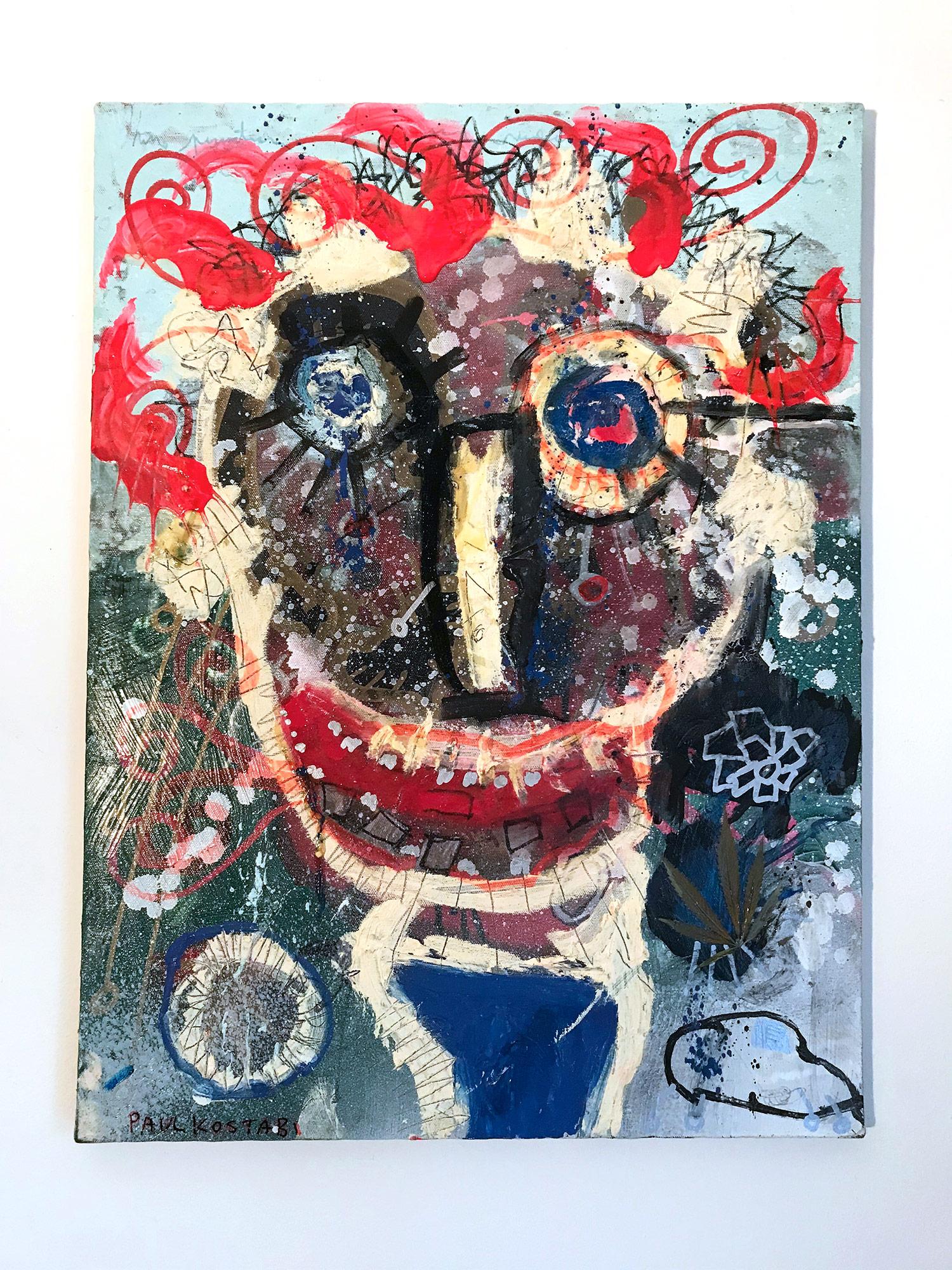 « Weeds », peinture sur toile expressionniste abstraite colorée en techniques mixtes en vente 15