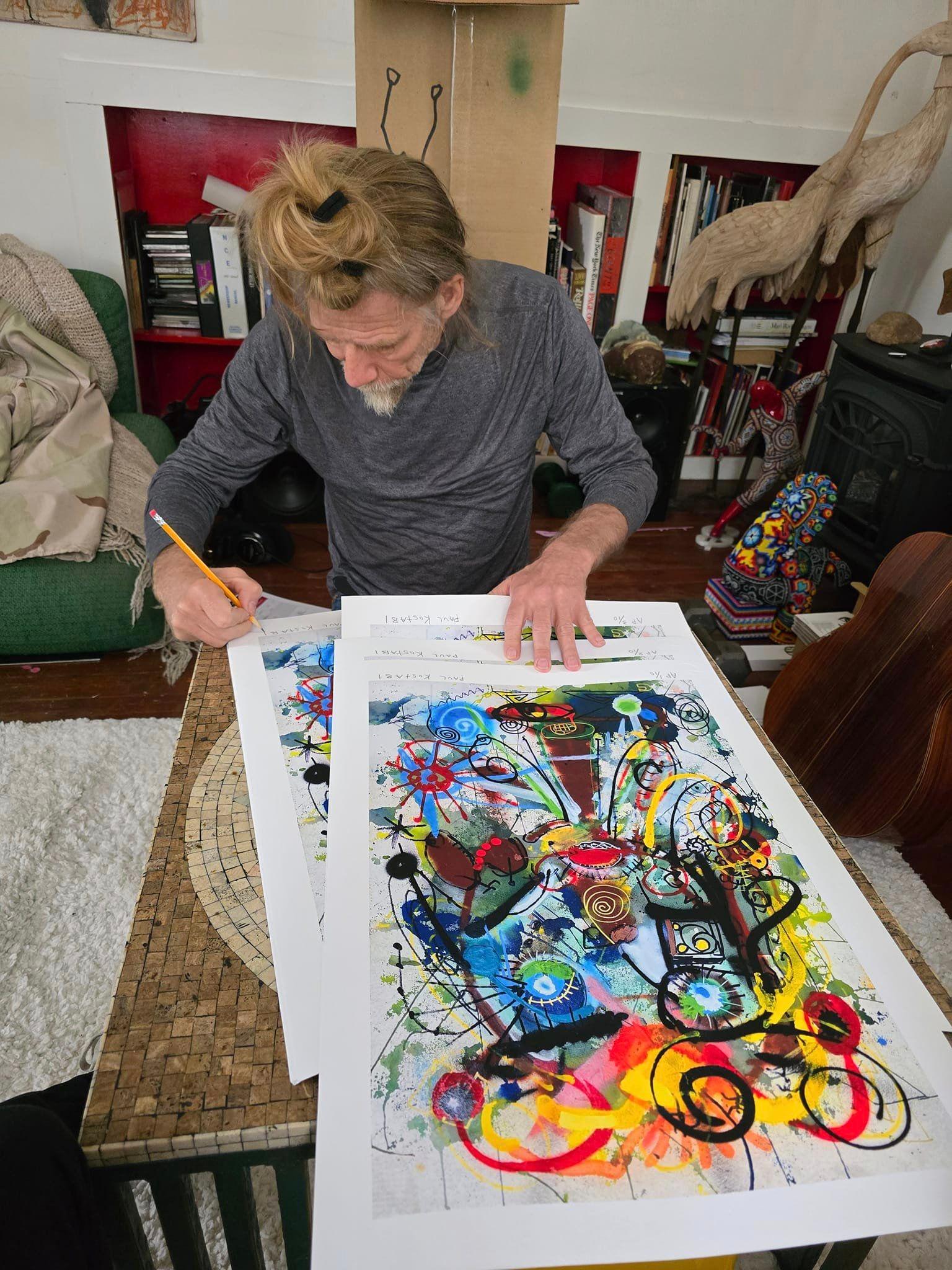 Kostabi, Paul - Sunshine of My Life, EDITION 24 (letzte Exemplare), handsigniert - Beige Figurative Print by Paul Indrek Kostabi