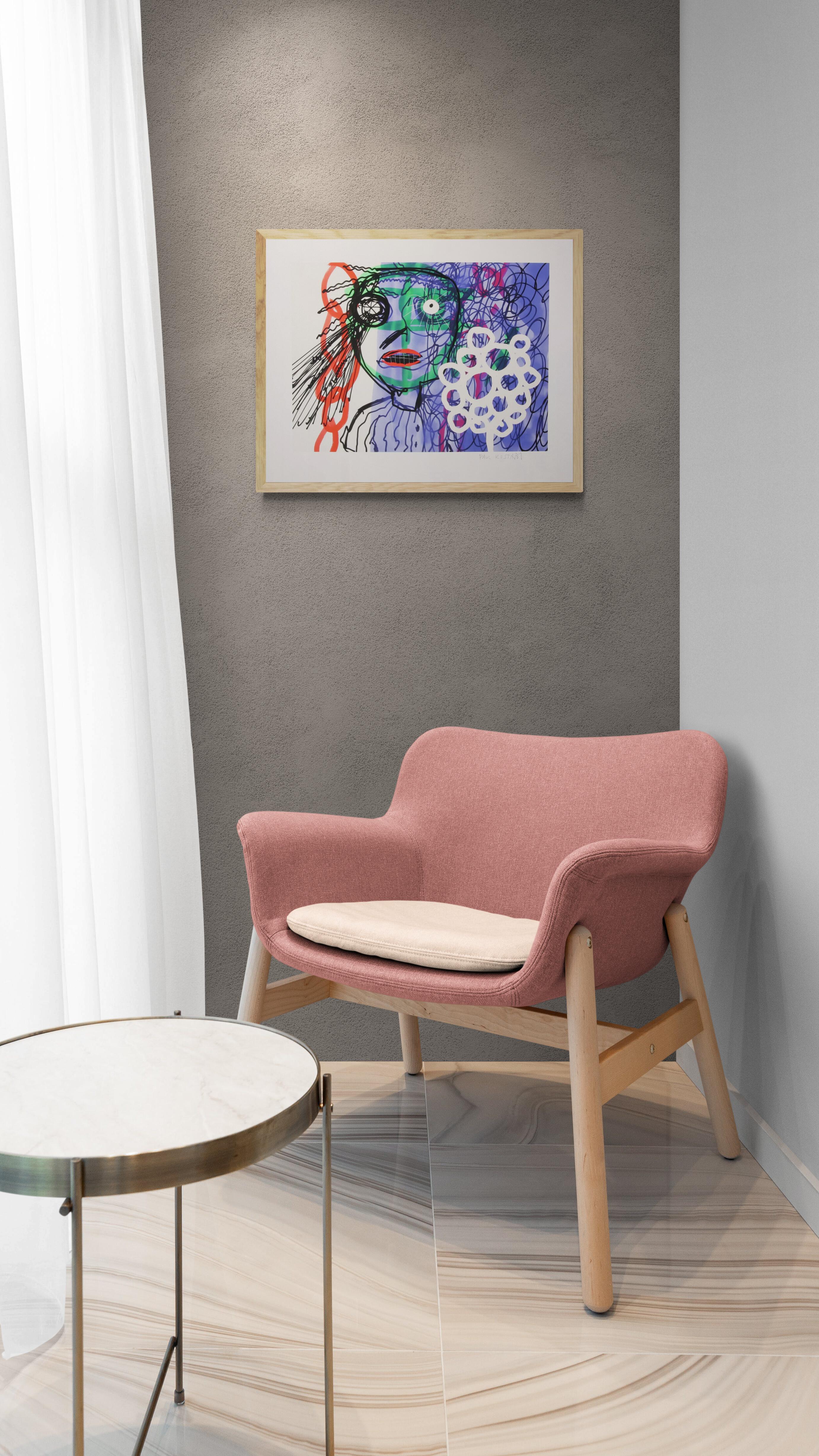 Weiße Blume - Print by Paul Indrek Kostabi