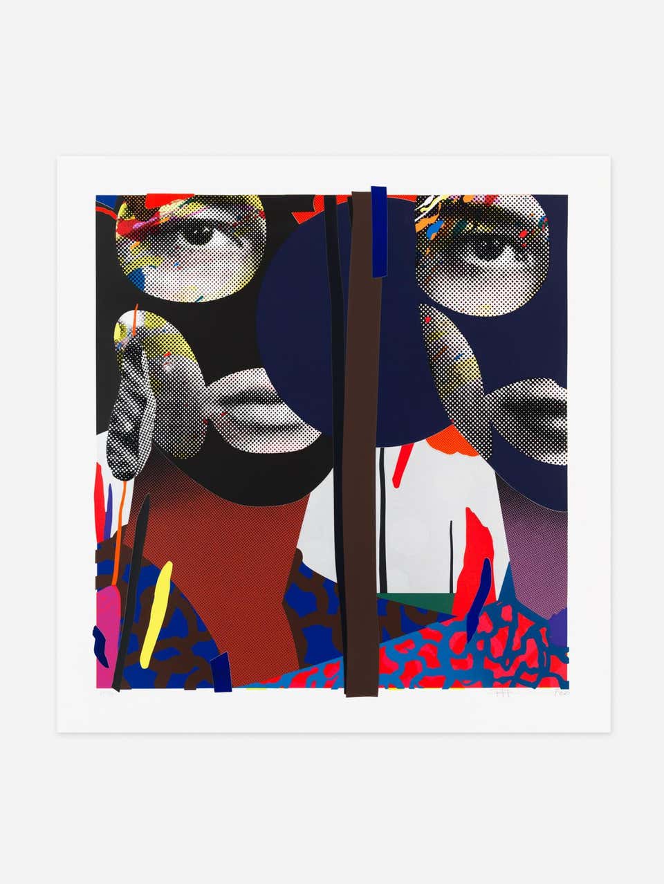 Together Alone Silver Double Portrait Varnished Screenprint