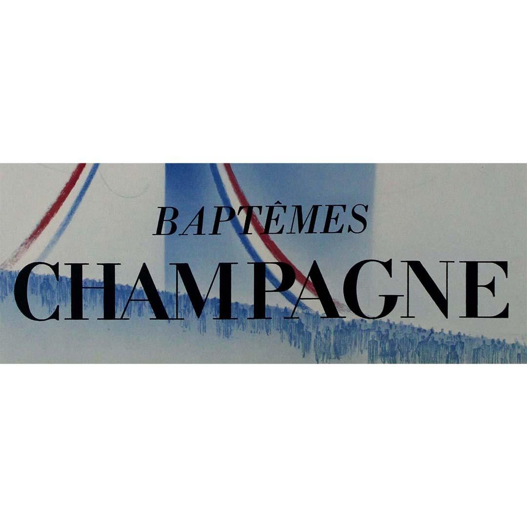 1932 original poster by Paul Iribe Baptêmes Champagne For Sale 2