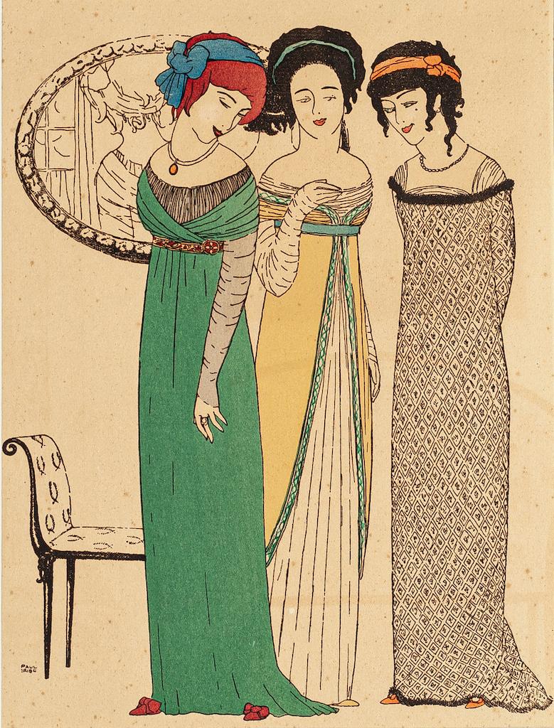 Trois modèles - Pochoir sur papier de Paul Iribe - 1908