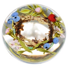 Paul J. Stankard Blueberry & Root People Oblate Paperweight