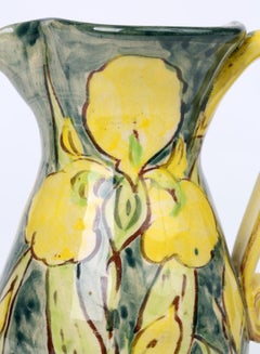 Paul Jackson Brightly Floral Hand Painted Studio Pottery Jug