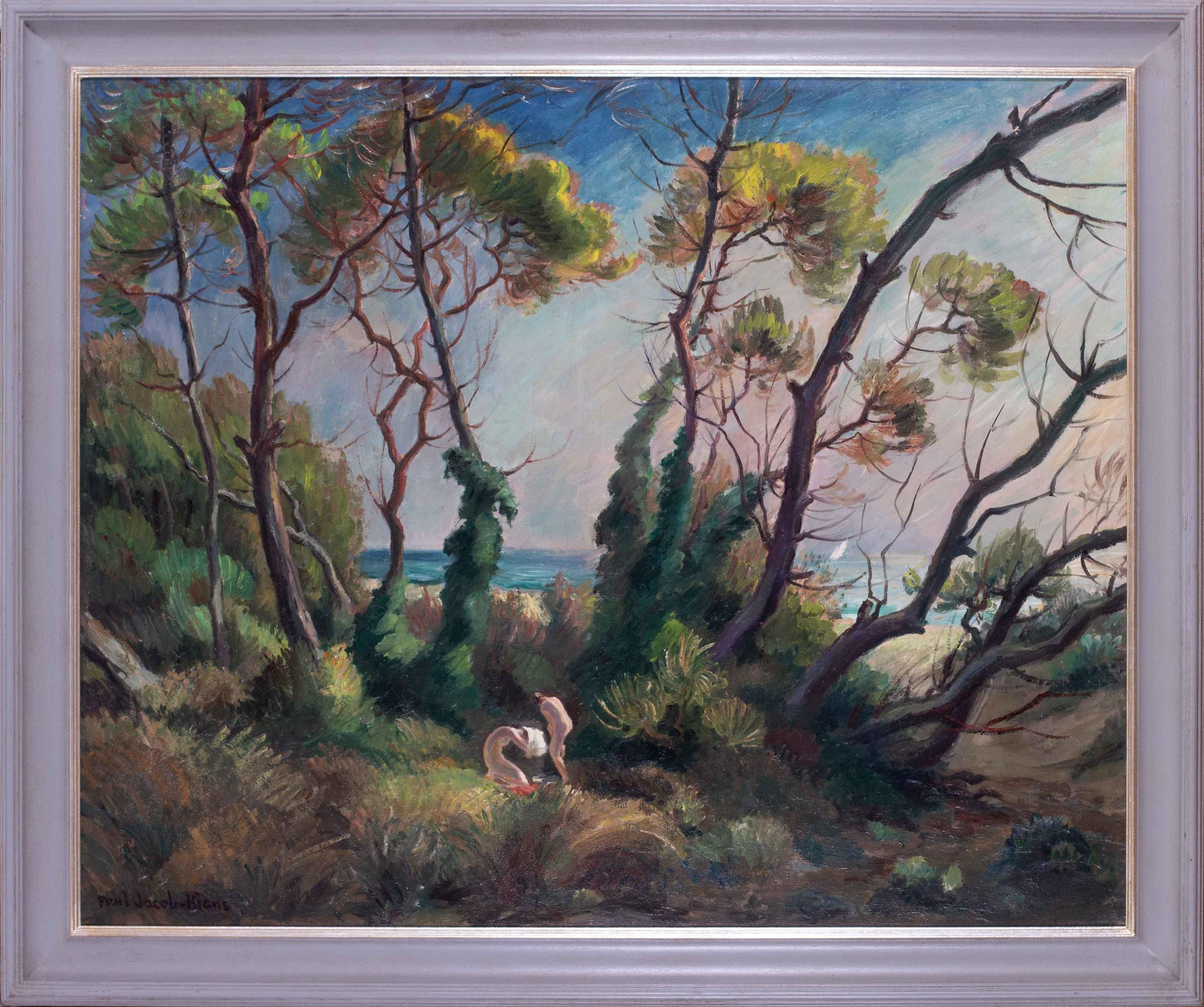Paul Jacob Hians (francés, 1884 - 1965)
Femmes a la baignade, circa 1920s
Óleo sobre lienzo
Firmado "Paul Jacob Hians" (abajo a la izquierda)
32 x 39.5 cm. (81.4 x 100 cm.)

Un bello y evocador óleo de los años 20 de unos bañistas junto al mar, obra