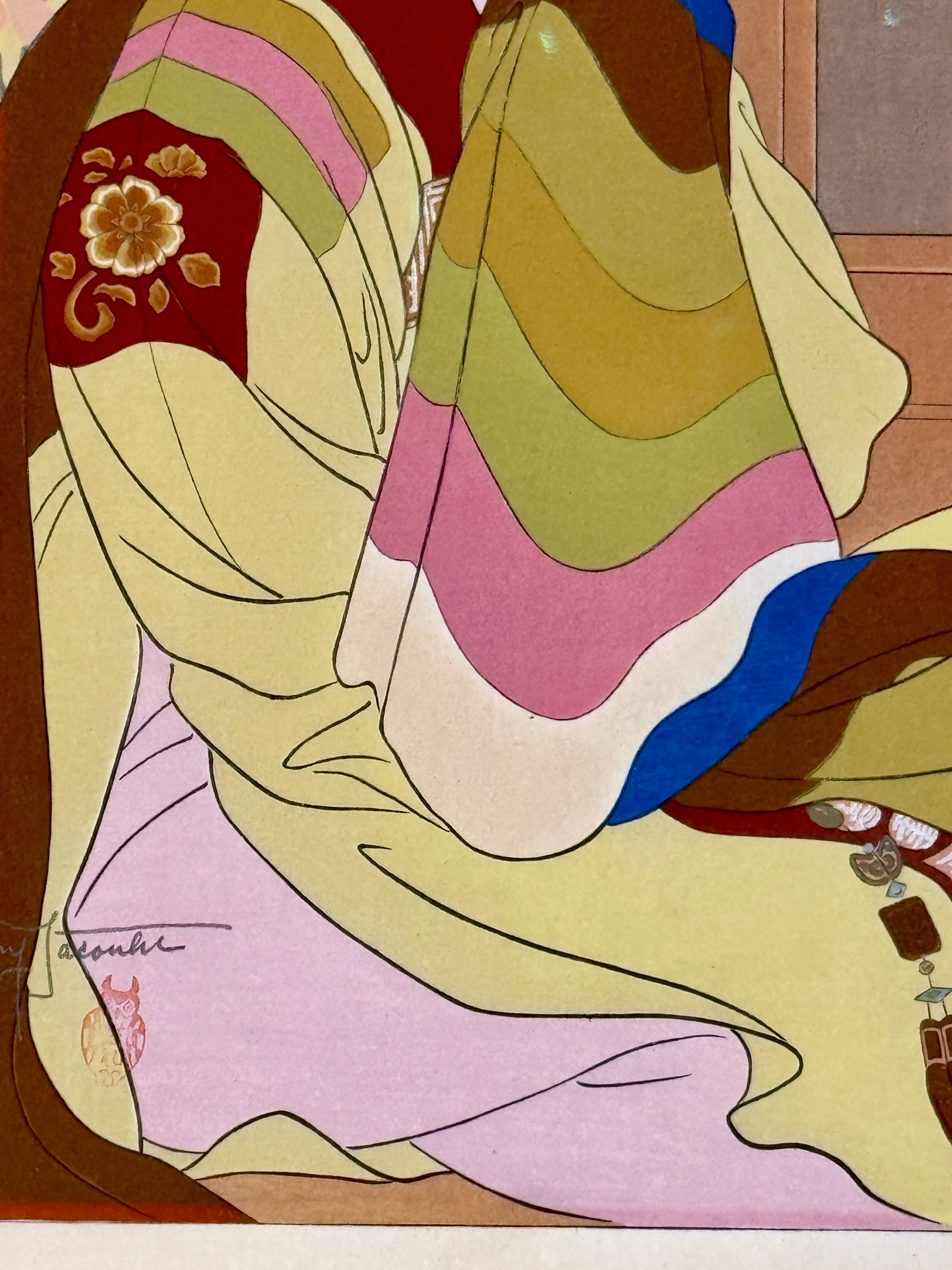 Paul Jacoulet, La Mariee (1948) y Le Marie (1950), xilografías enmarcadas en venta 2