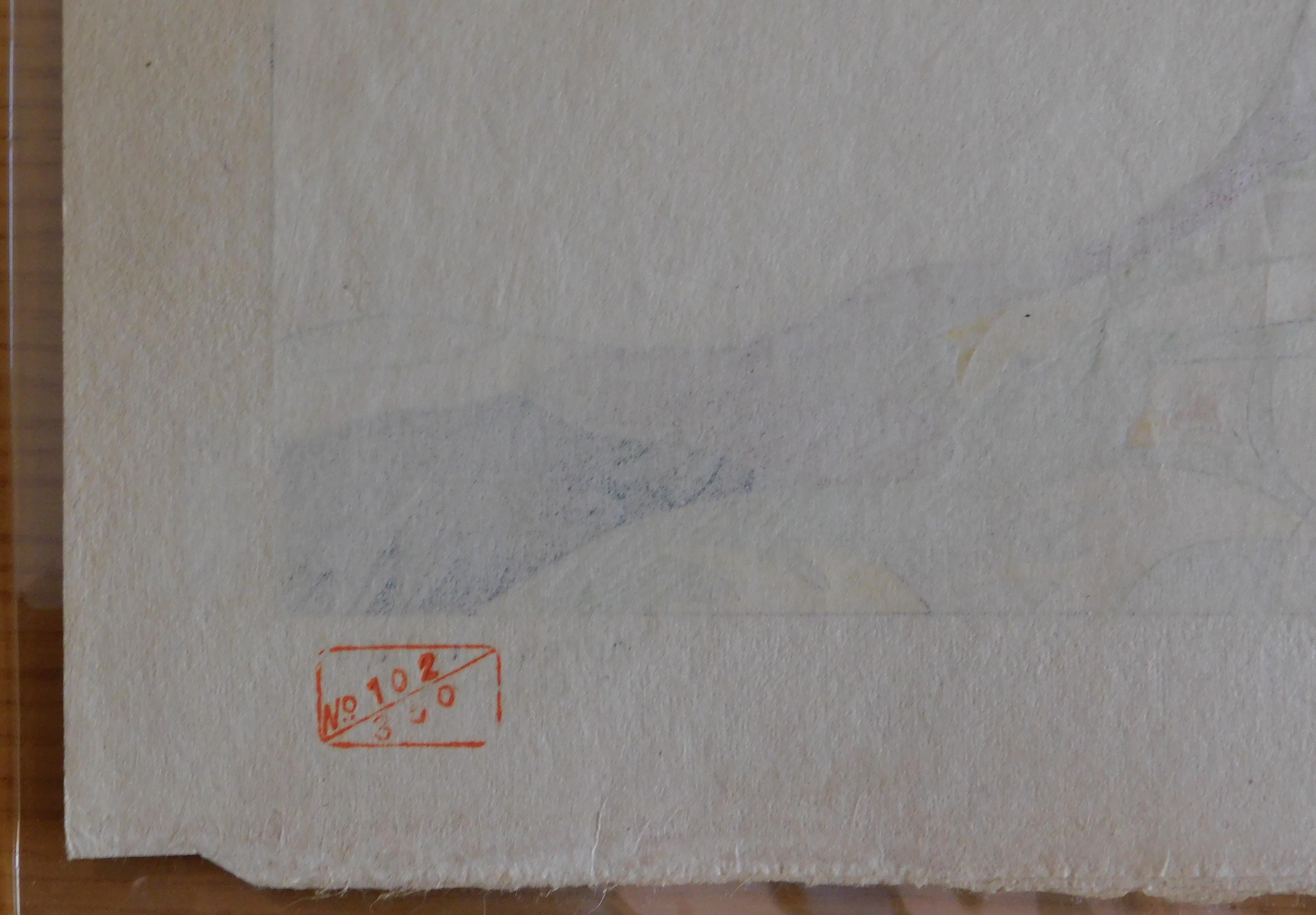 Dieser schöne Farbholzschnitt von Paul Jacoulet wurde 1940 gedruckt.
Dieses Werk in limitierter Auflage ist auf der Rückseite nummeriert: 102 aus einer Auflage von 350.
Es wurden jedoch weniger als 175 gedruckt. Rechts unten betitelt: Apres la Danse