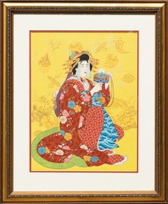 "Daikoku, Dieu de la Richesse" Grabado xilográfico de estilo japonés