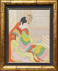 Paul Jacoulet Le Marie Seoul, Coriée, stampa su legno, 1948