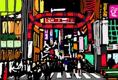Kabukicho I: Digitaldruck auf Papier, gerahmt, zeitgenössisch, 2025
