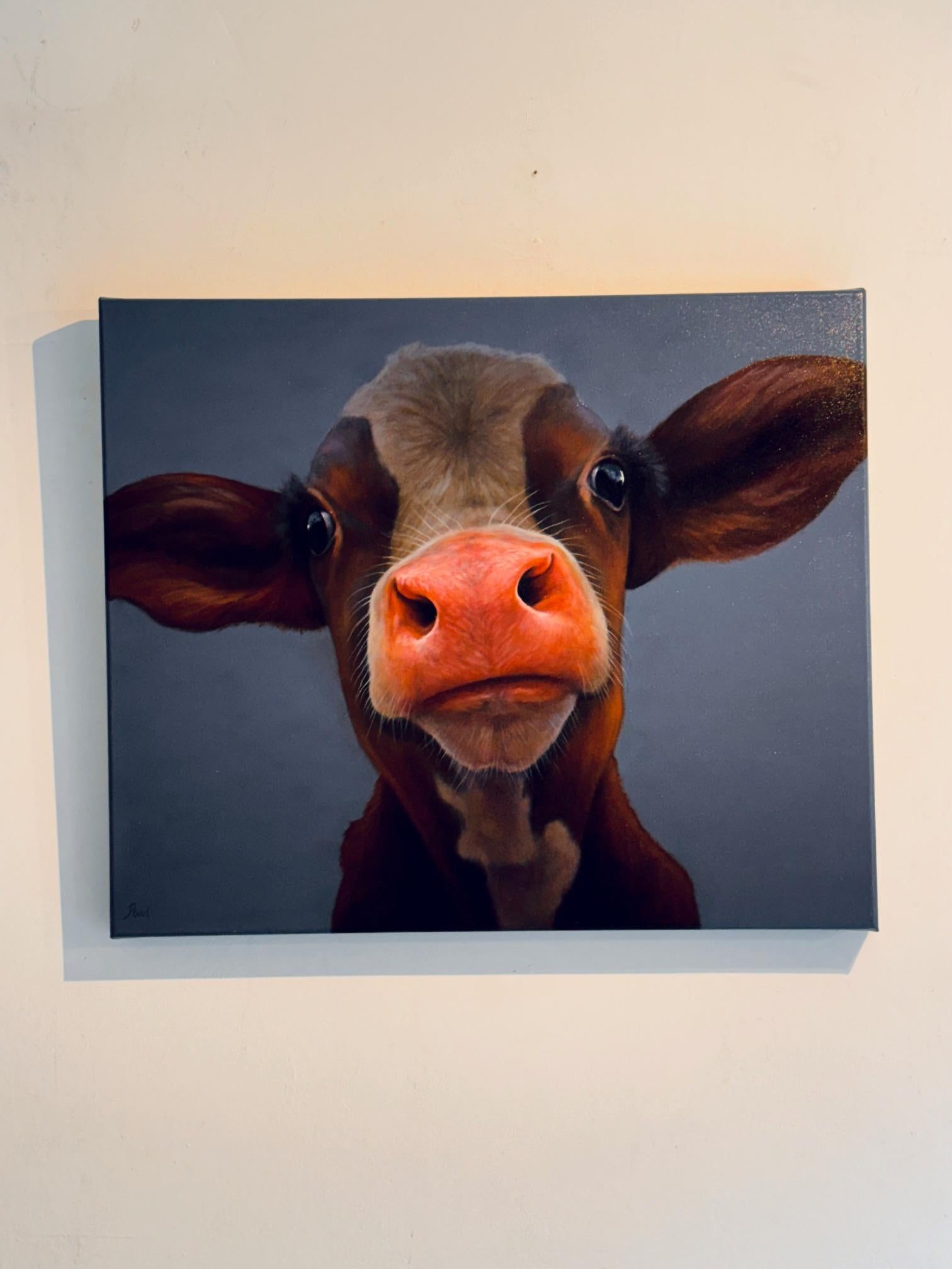450. Portret- original realism wildlife portrait oil painting - contemporary art - Painting by Paul Jansen