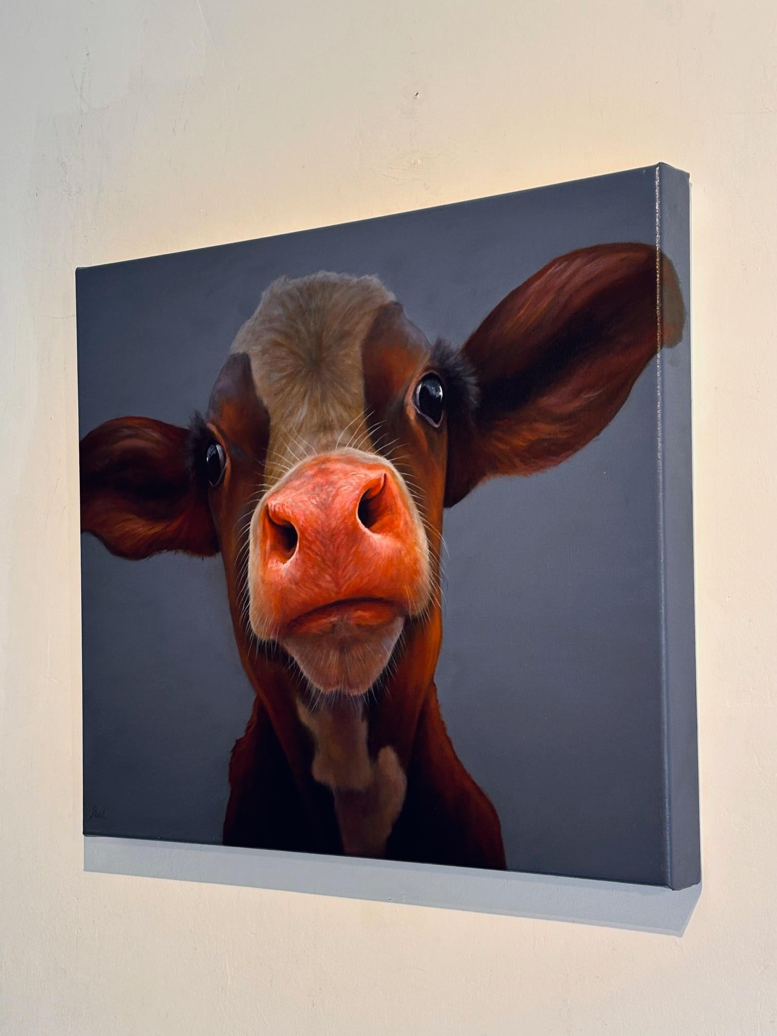 450. Portret- original realism wildlife portrait oil painting - contemporary art - Realist Painting by Paul Jansen