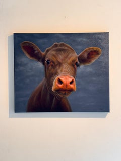 451. Portret, Original Oil on Canvas, 50 x 60 Realism Animal Portrait