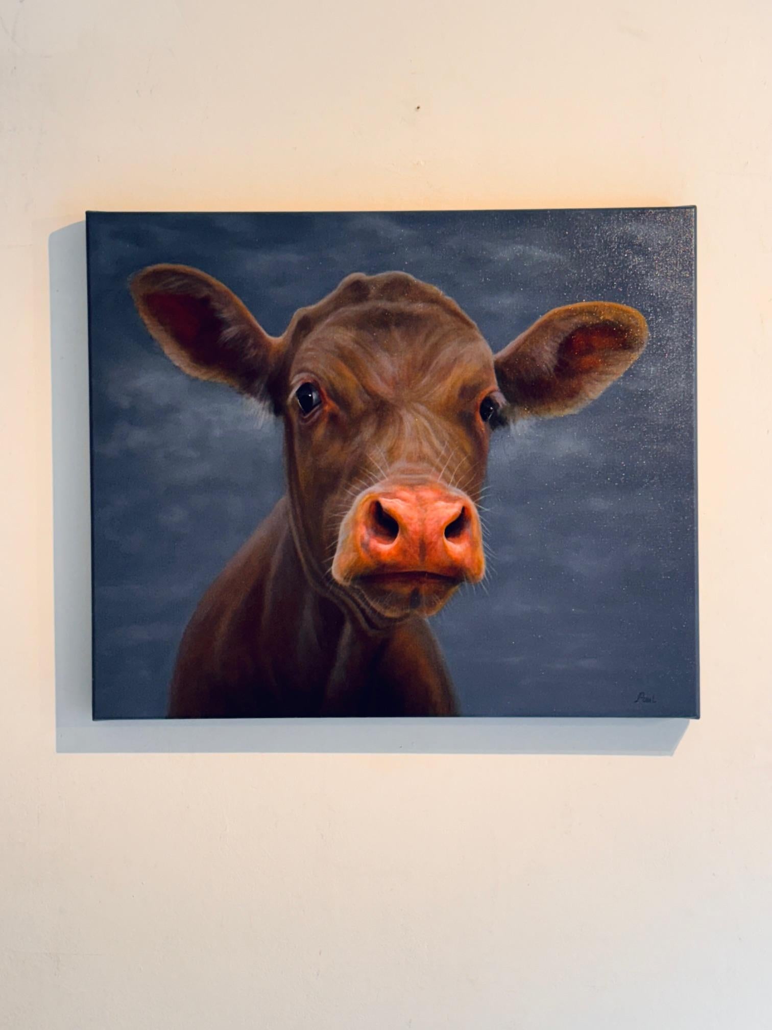 451. Portret- original realism wildlife portrait oil painting - contemporary art - Painting by Paul Jansen