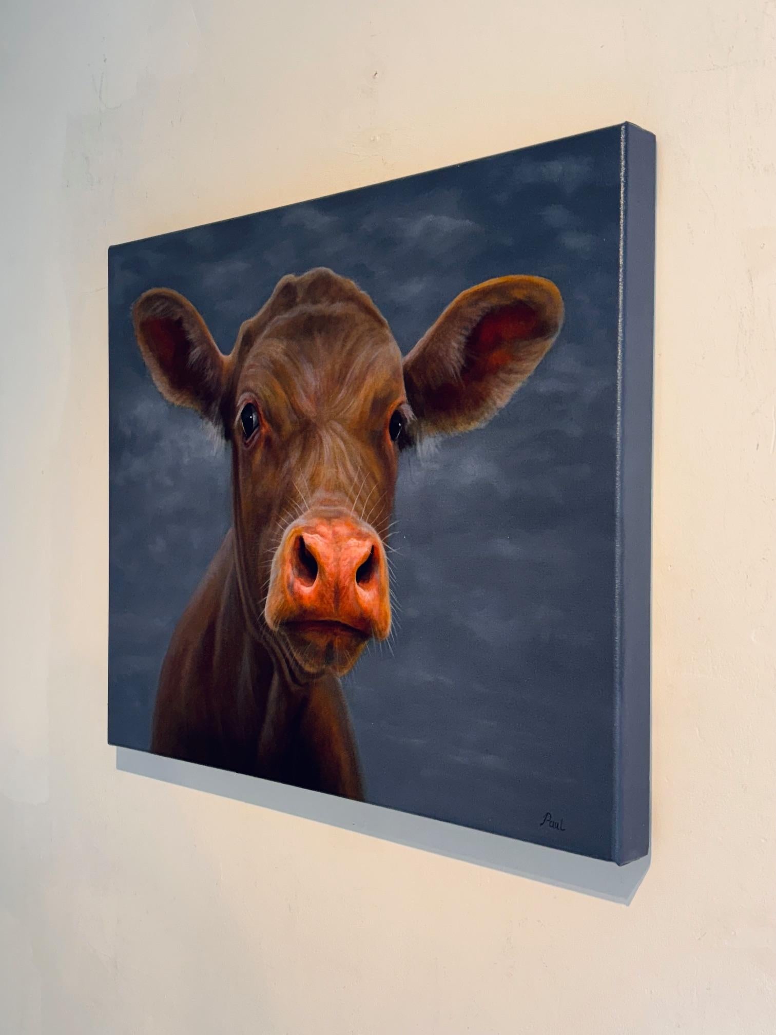 451. Portret- original realism wildlife portrait oil painting - contemporary art - Realist Painting by Paul Jansen