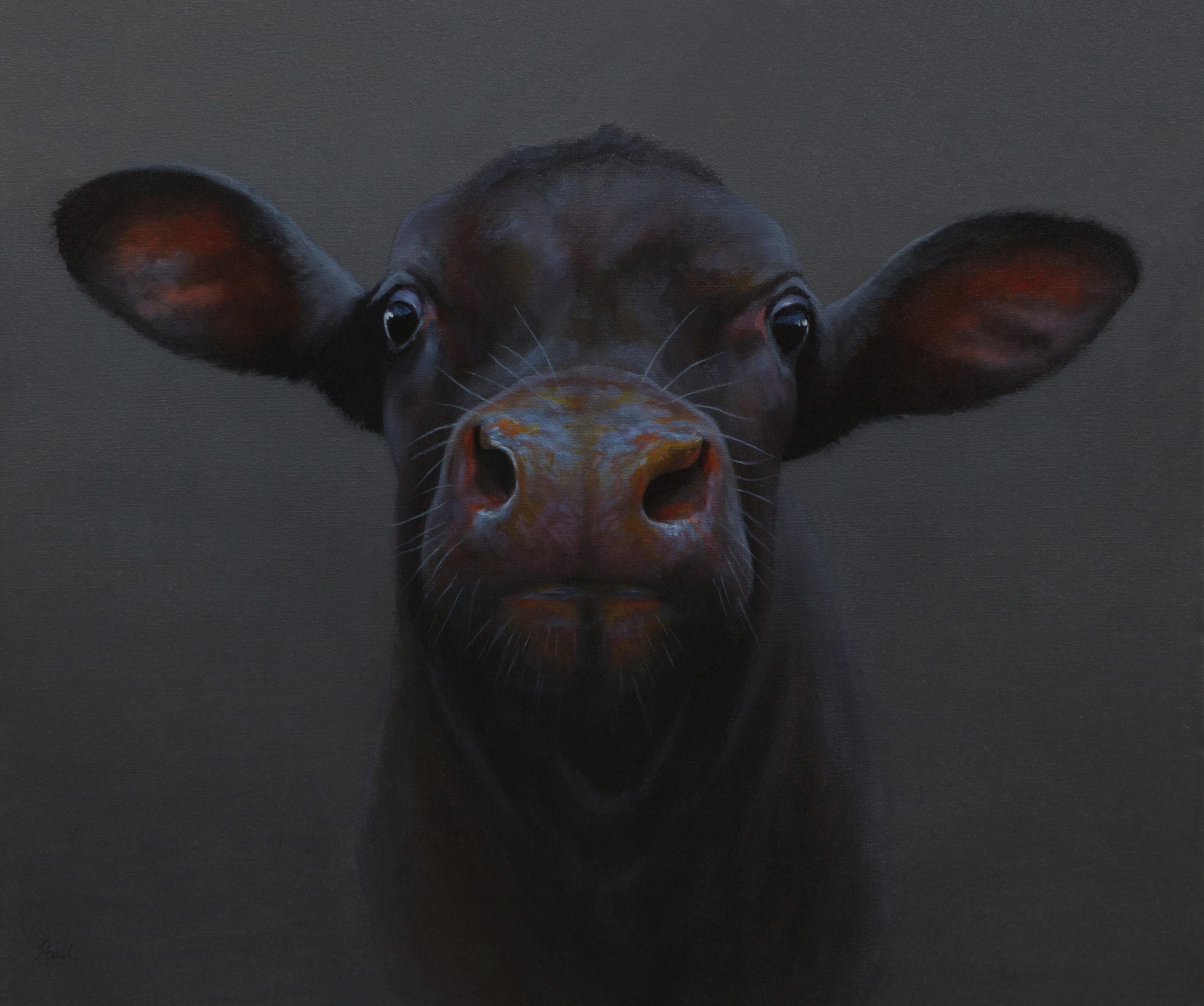 452. Out of the Darkness - original realism wildlife painting - contemporary art - Art by Paul Jansen