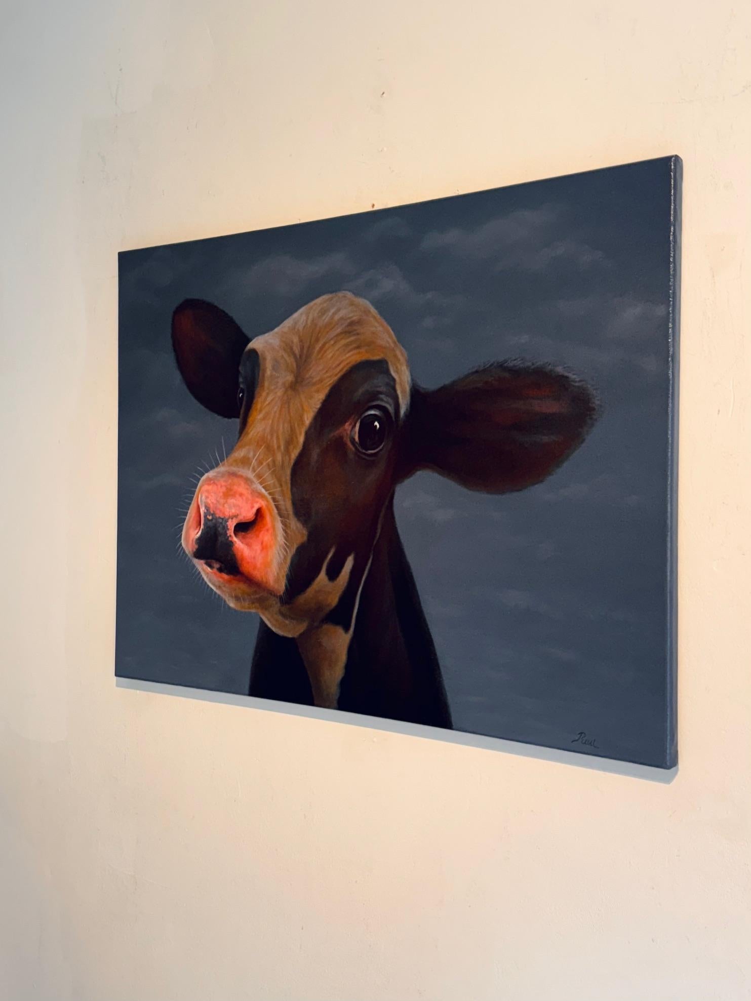 453. Portret- original realism wildlife portrait oil painting - contemporary art - Realist Painting by Paul Jansen