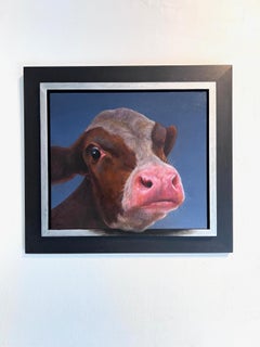455. Portrait, Original Oil on Board Wildlife Painting, Contemporary Realism Art