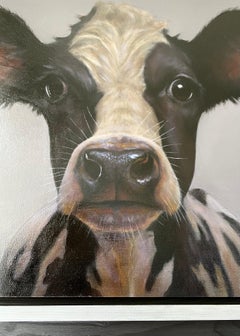 "Calf" Contemporary Dutch Oil Painting Capturing the Playful Spirit of a Calf