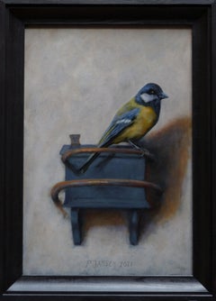 Coal Tit - 21st Century Dutch Contemporary Bird Painting of a Tit