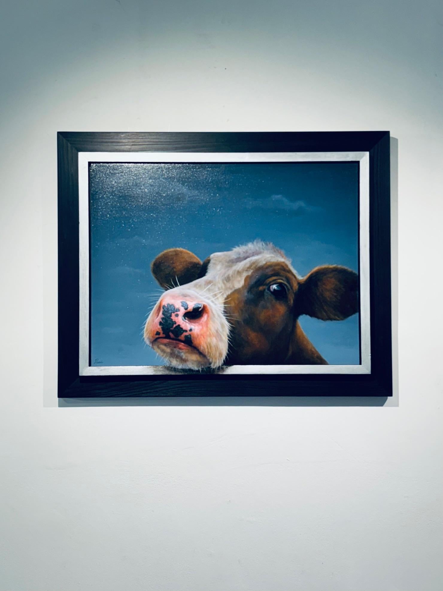 Curioso 1 - ritratto di fauna selvatica originale realistico dipinto ad olio - arte contemporanea - Art Realismo di Paul Jansen