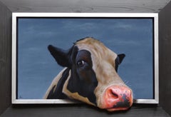 Curioso 2 - ritratto di fauna selvatica originale realistico dipinto ad olio - arte contemporanea